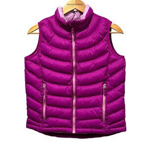 LL Bean Girls Down Puffer Vest, Purple L 14/16